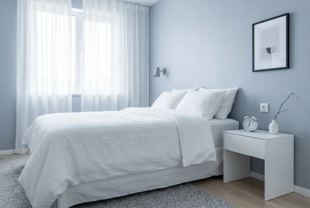 Kühles minimalistisches Schlafzimmer