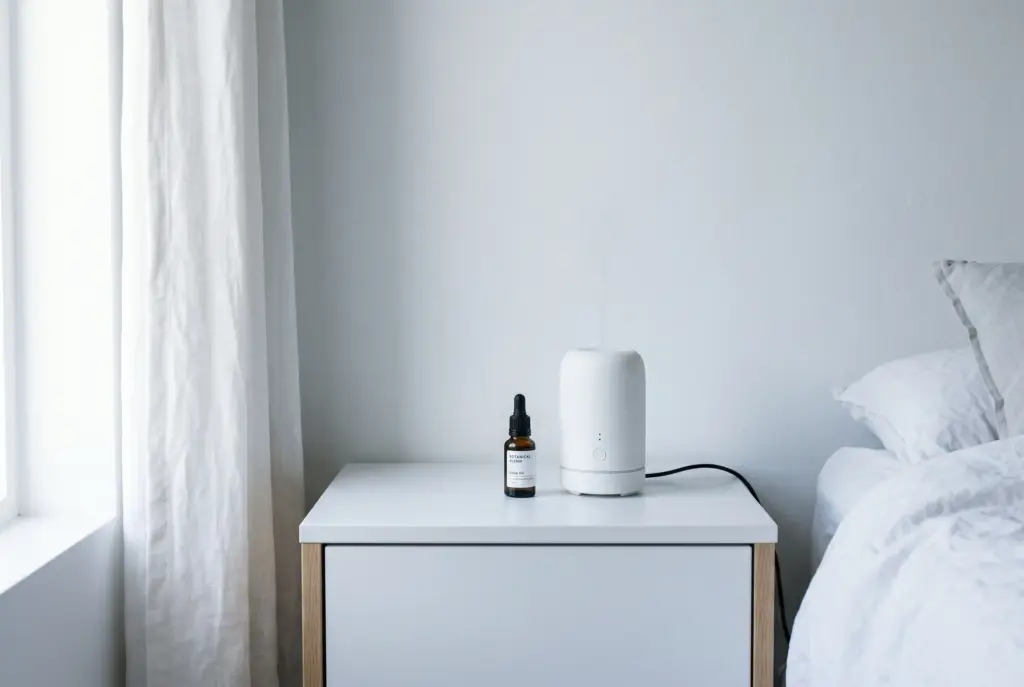 Minimalistisches kühles Schlafzimmer